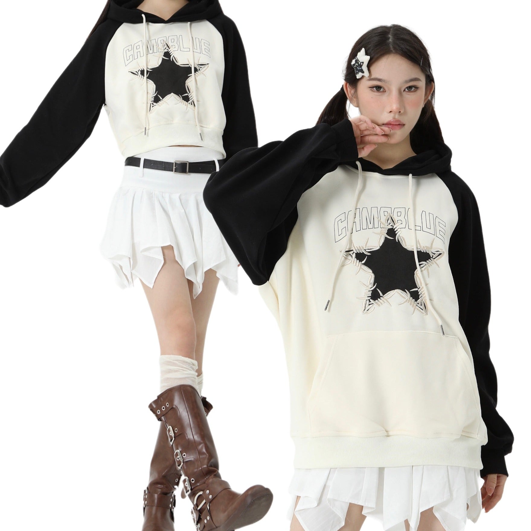 Retro Star Femboy Pullover Hoodie
