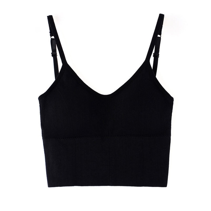 femboy Ribbed Camisole Top in black