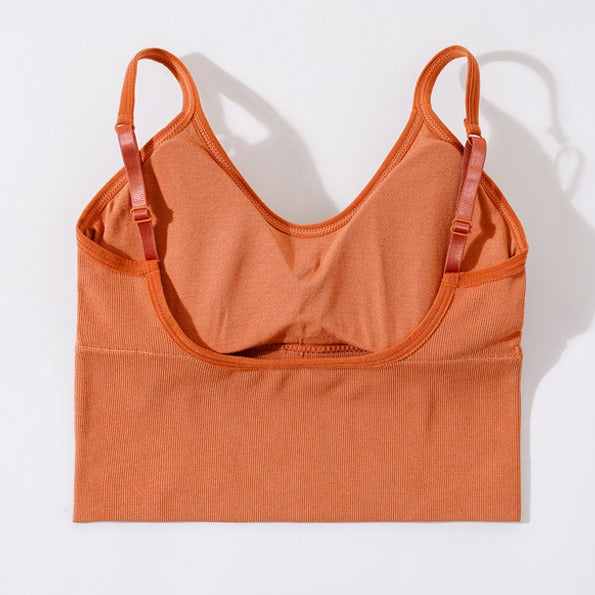 femboy Ribbed Camisole Top in orange