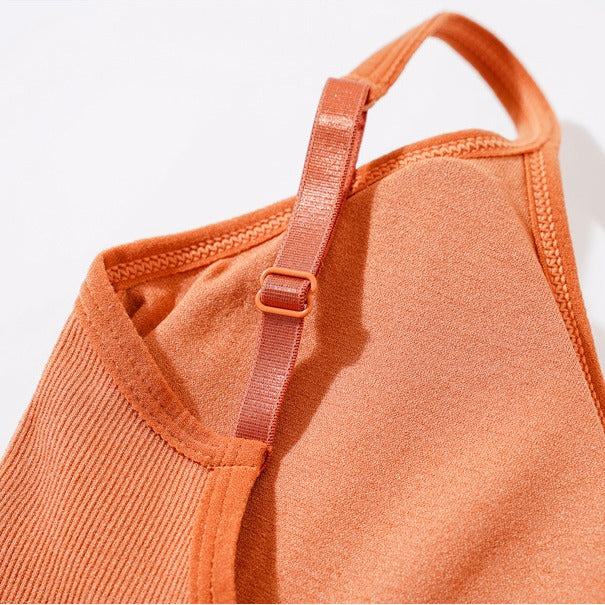 femboy Ribbed Camisole Top in orange