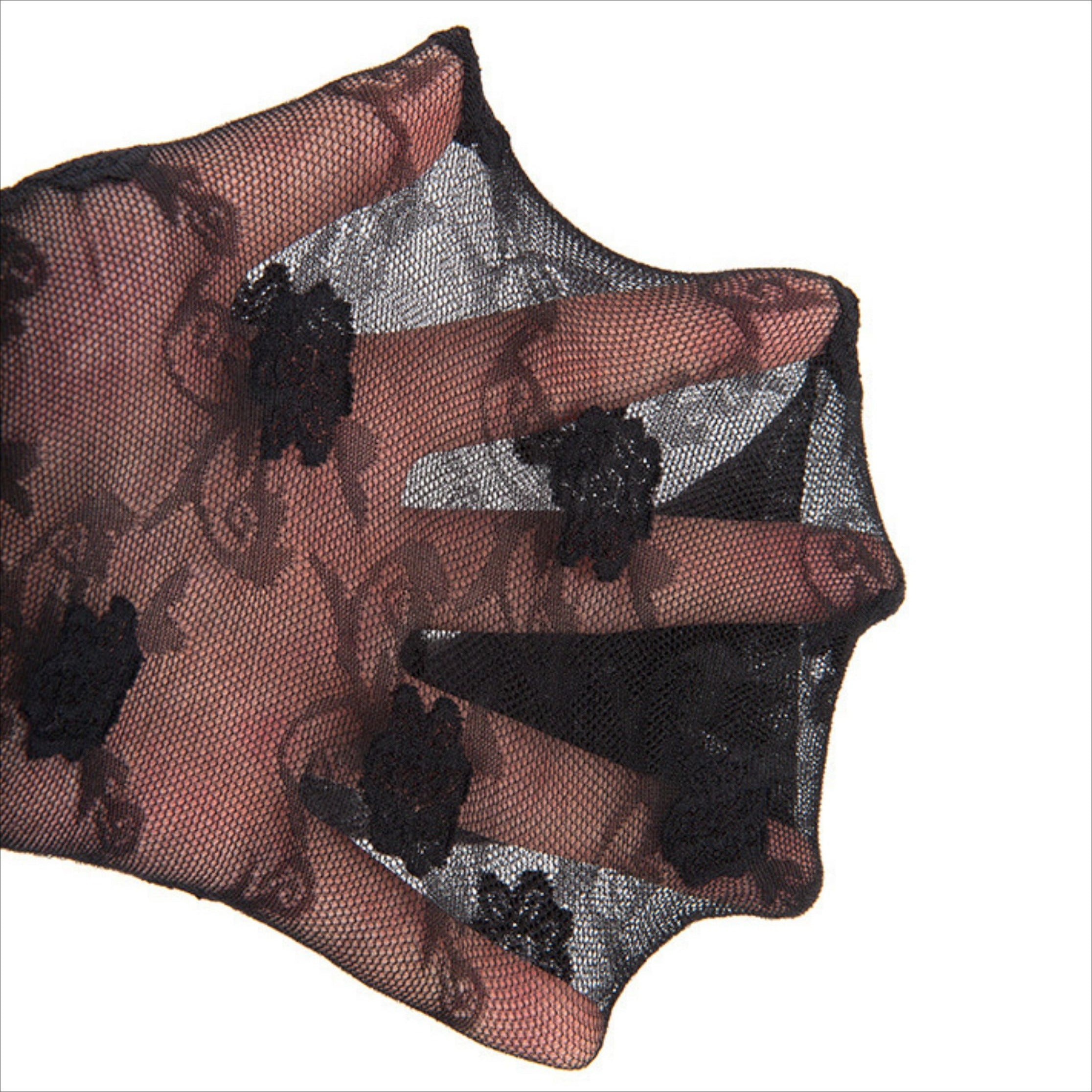 Rose Jacquard Fishnet Pantyhose