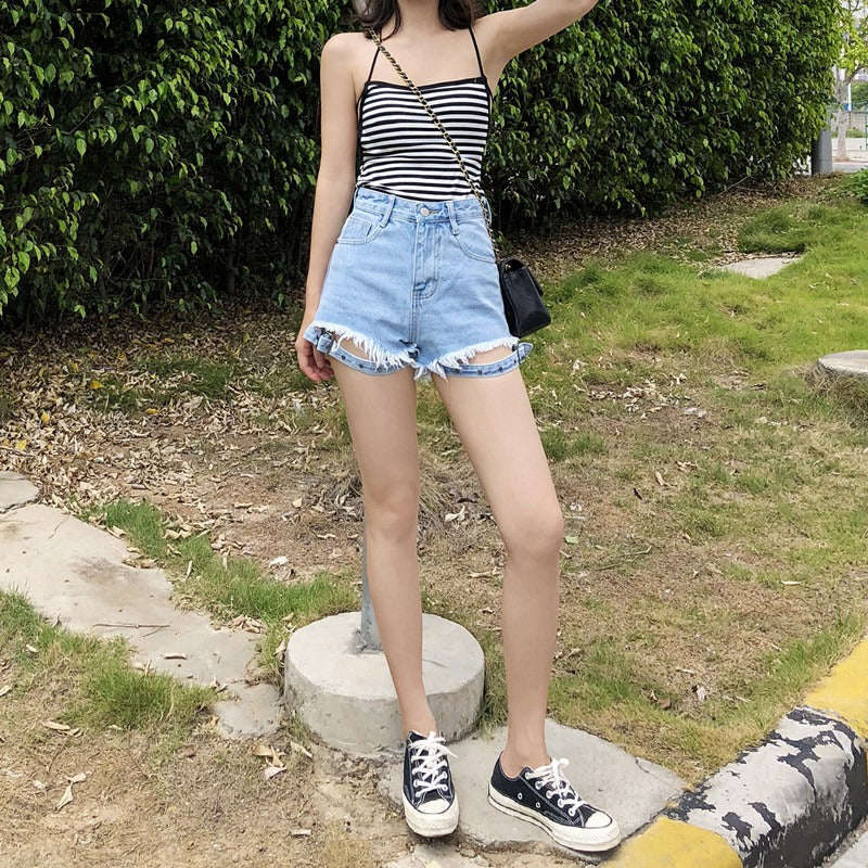 Rough Denim Booty Shorts