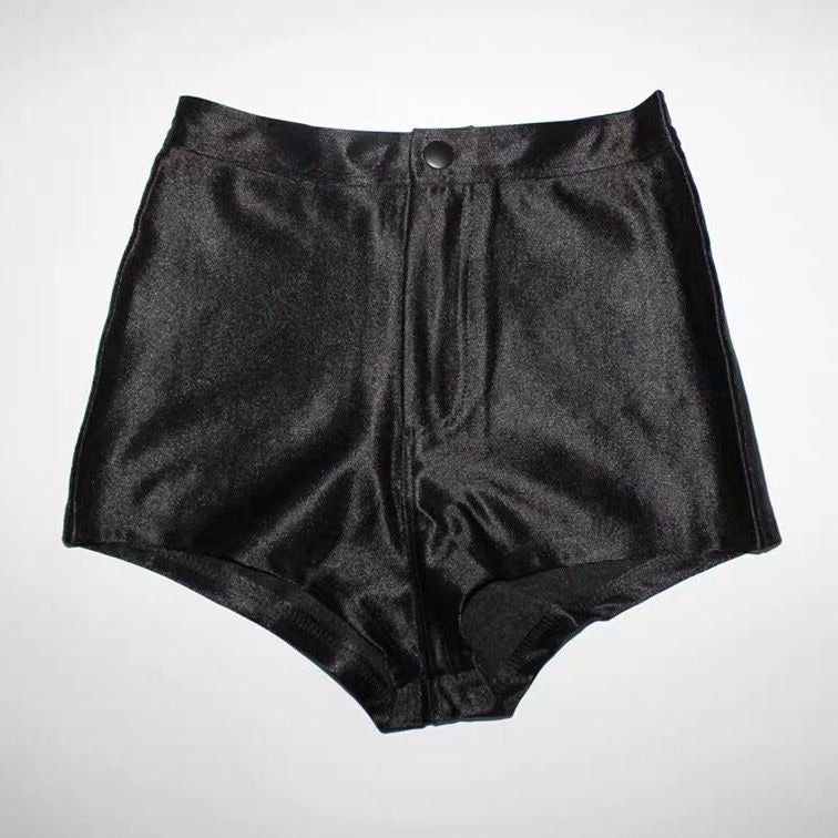 Shiny High Waist Booty Shorts