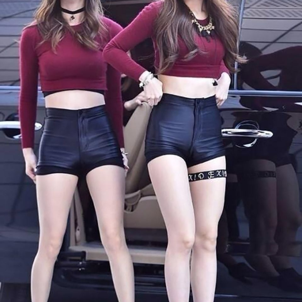 Shiny High Waist Booty Shorts