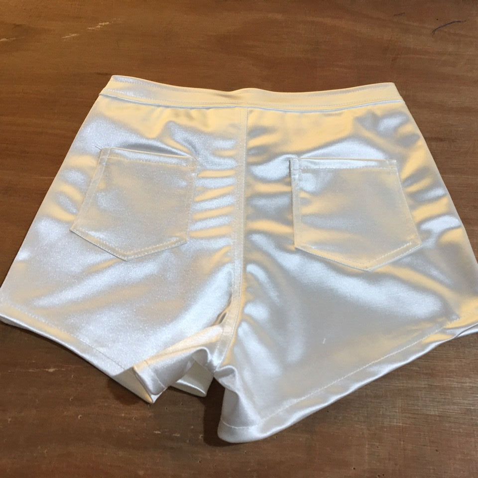 Shiny High Waist Booty Shorts