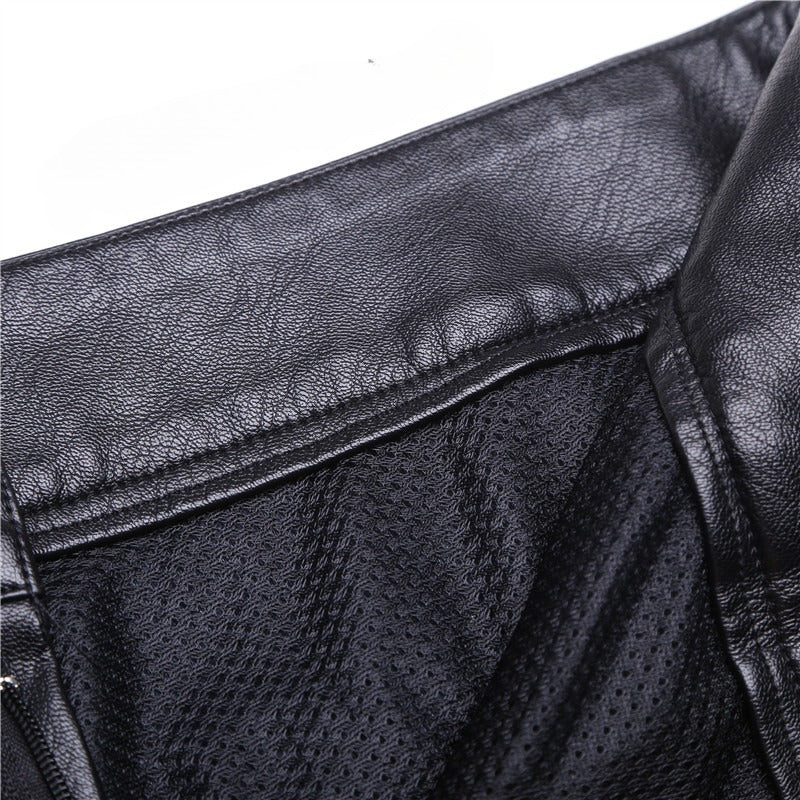 Small Slit Leather Bootcut Shorts