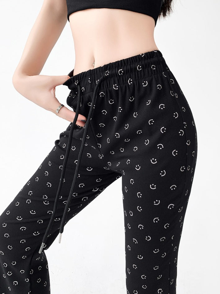Smiley Ice Silk Flare Pants