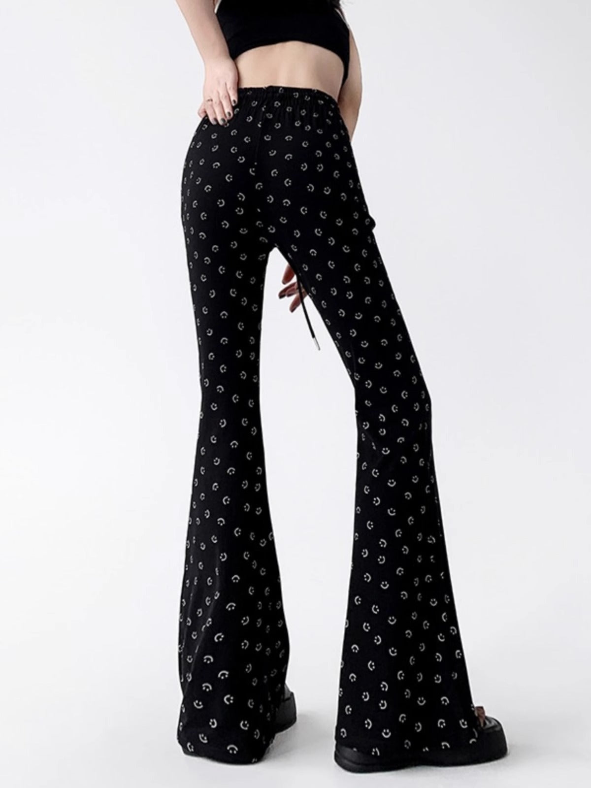 Smiley Ice Silk Flare Pants