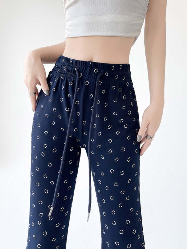 Smiley Ice Silk Flare Pants