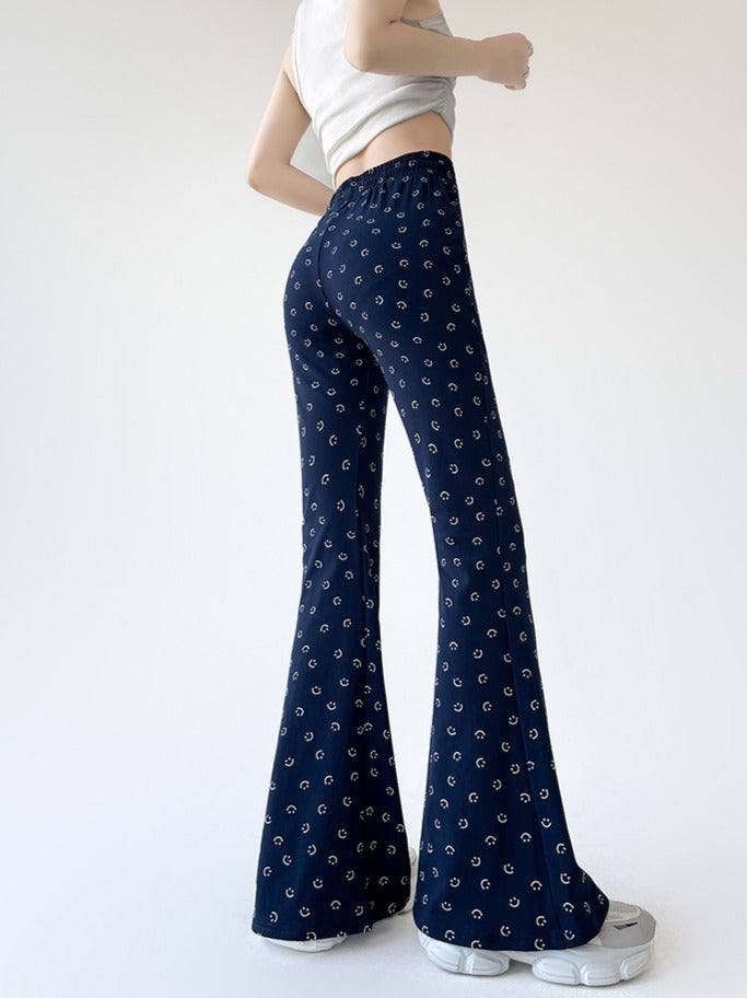 Smiley Ice Silk Flare Pants