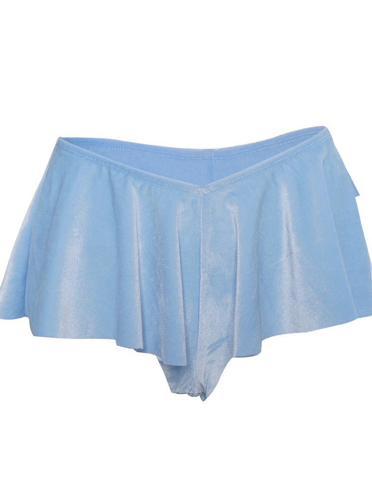 Solid Silk Femboy Tube Skort Set