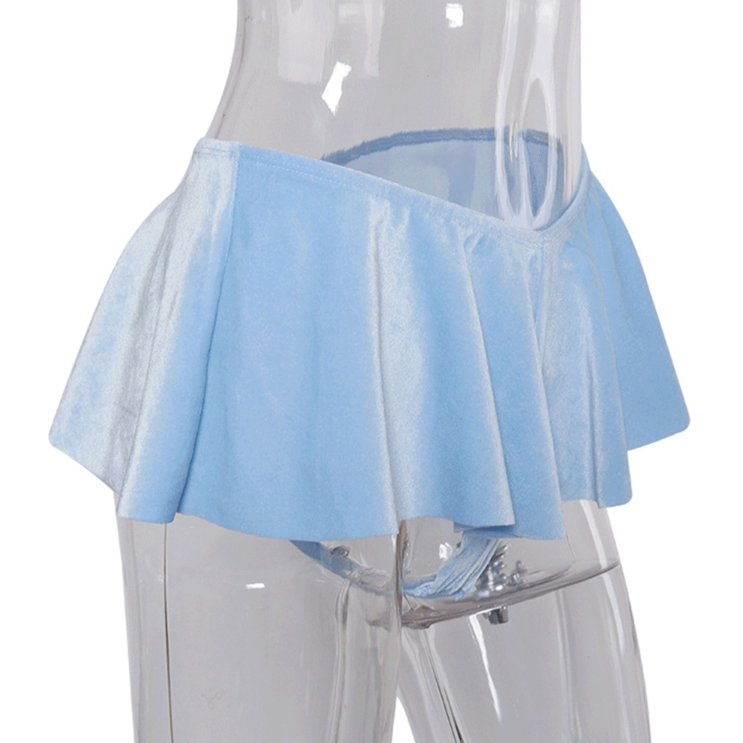 Solid Silk Femboy Tube Skort Set