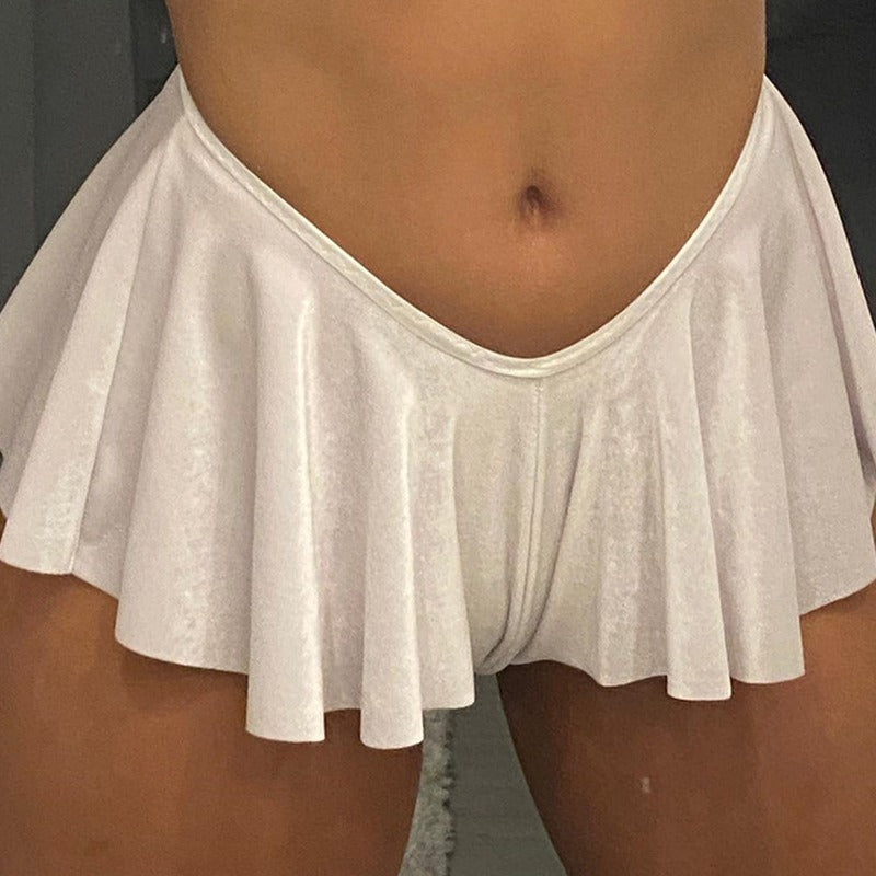 Solid Silk Femboy Tube Skort Set