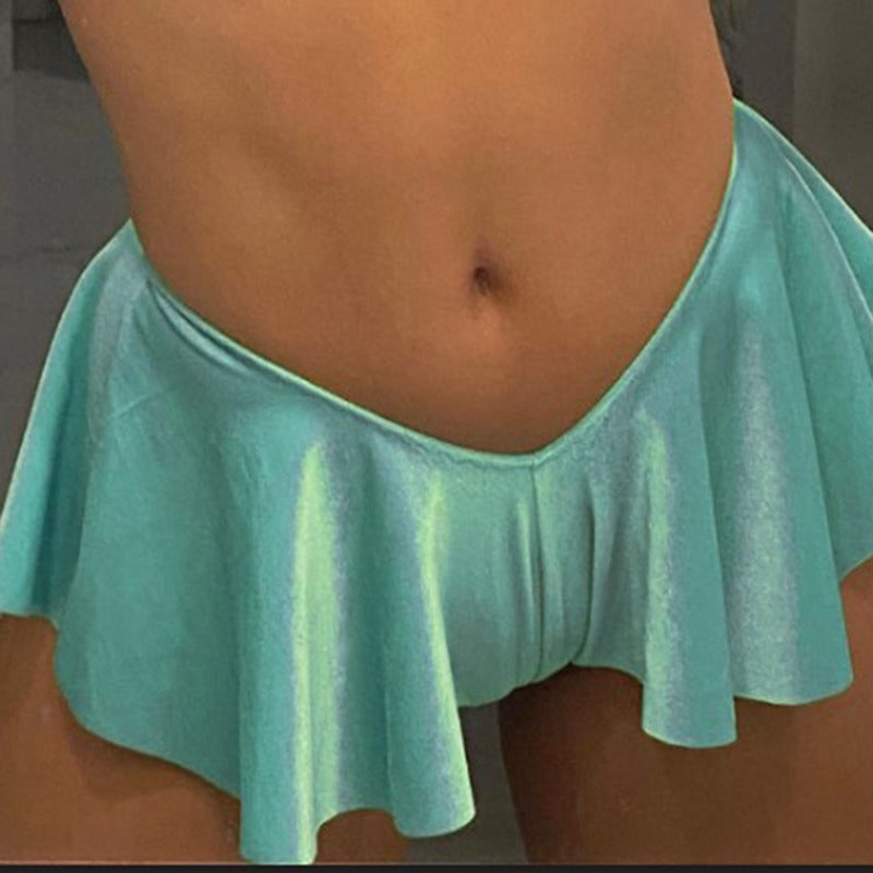 Solid Silk Femboy Tube Skort Set