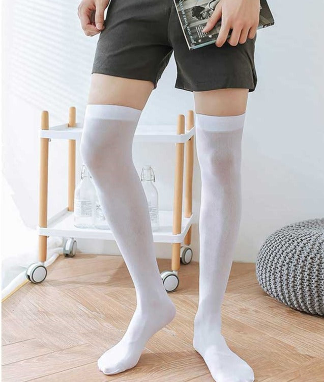 Solid Stretch Stockings for Femboy