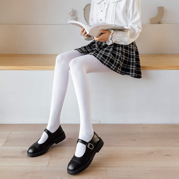 Solid Thigh Highs white