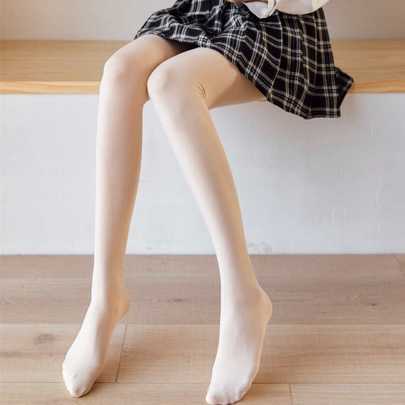 Solid Thigh Highs white
