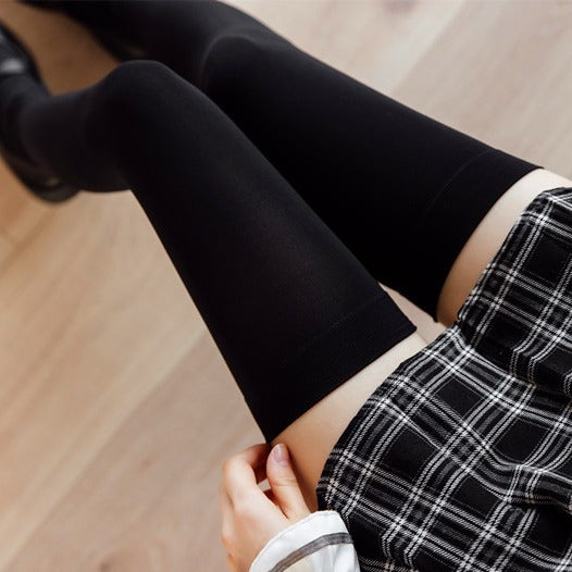 Solid Thigh Highs black