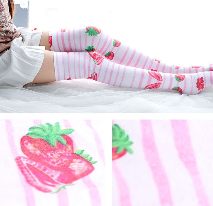 Strawberry Striped Socks