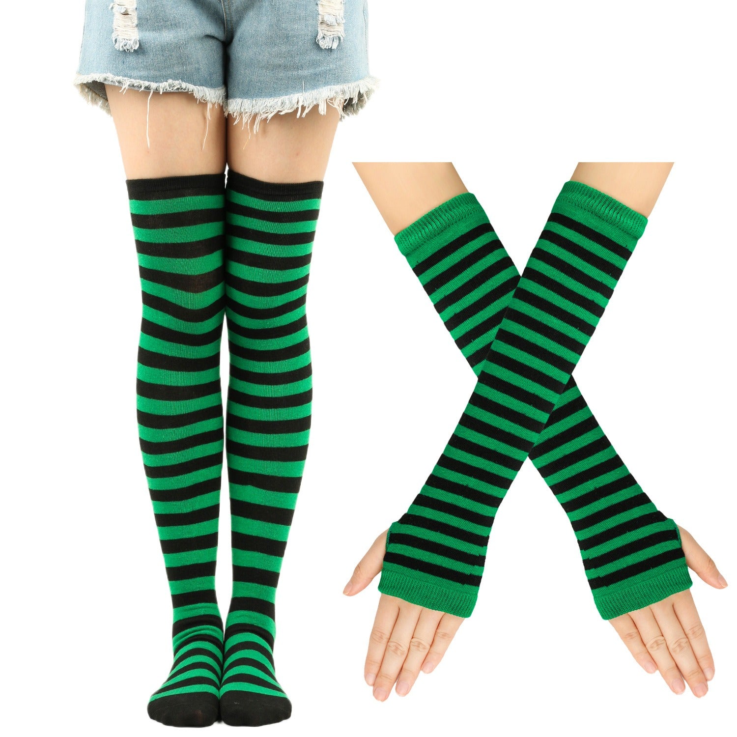 Stripe Arm Warmer and Socks Set