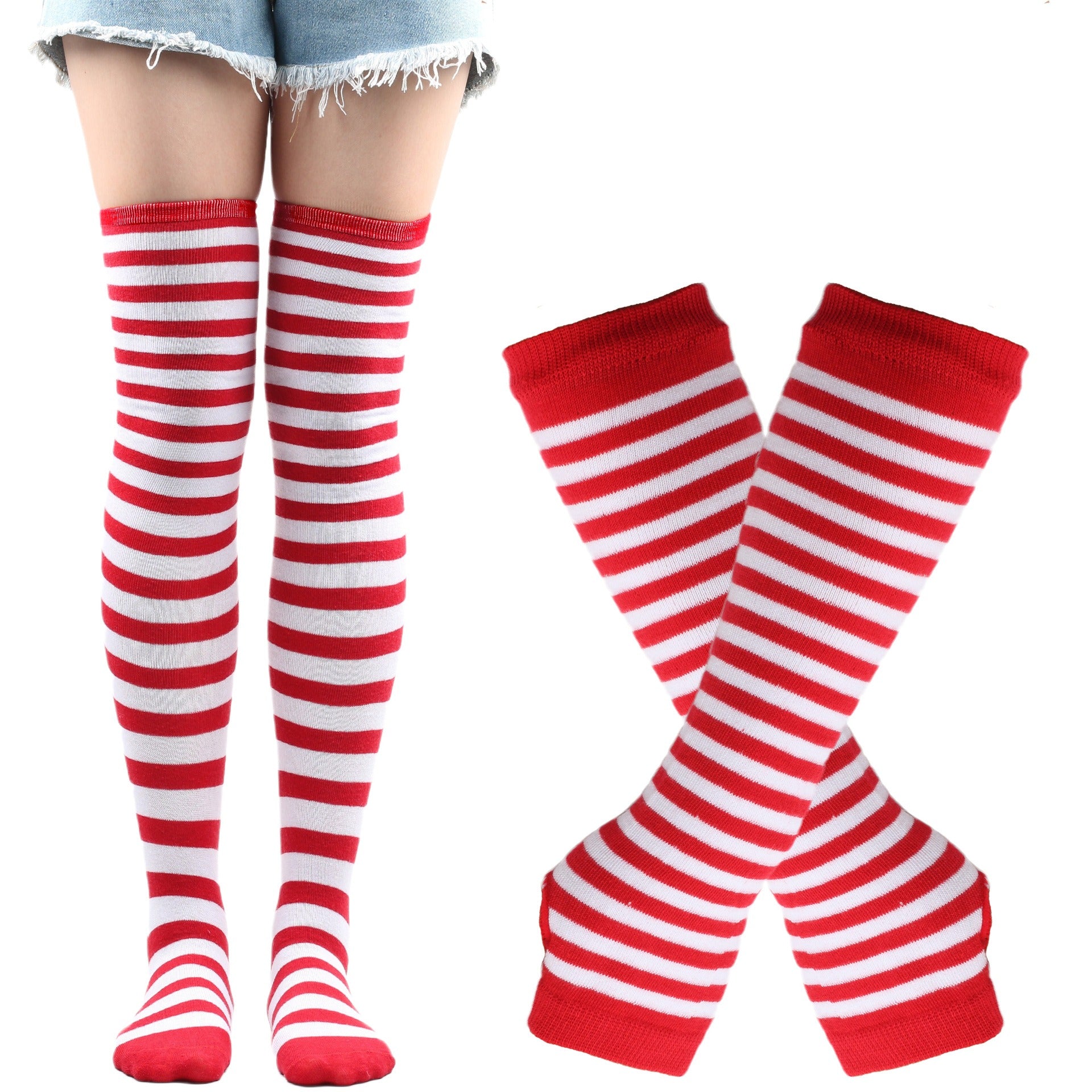 Stripe Arm Warmer and Socks Set