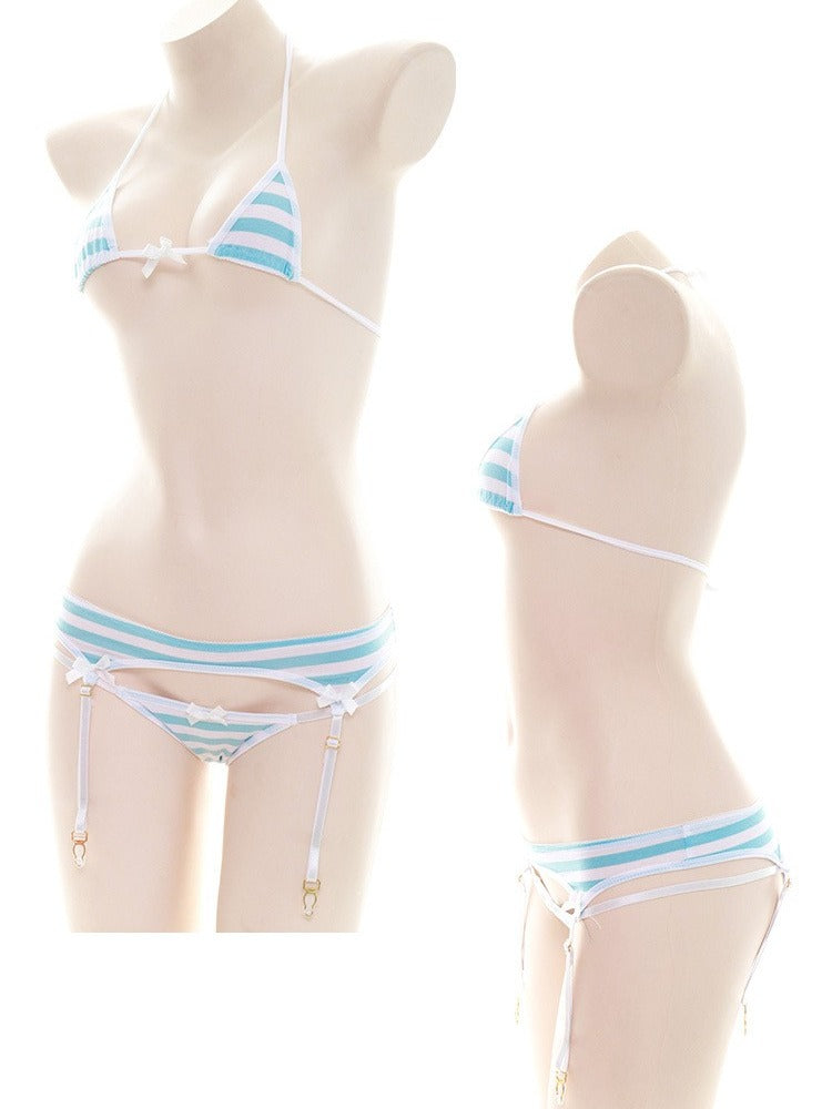 Stripe String Bikini BLUE