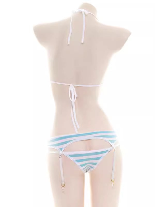 Stripe String Bikini BLUE