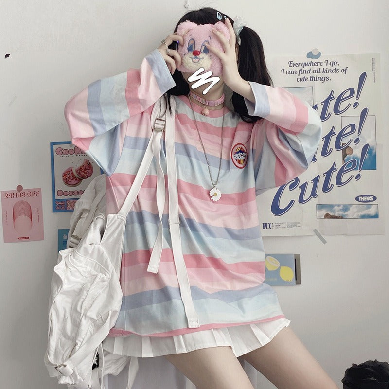 Striped Loose Long Sleeve T-shirt