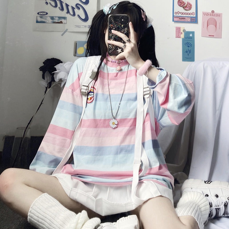 Striped Loose Long Sleeve T-shirt