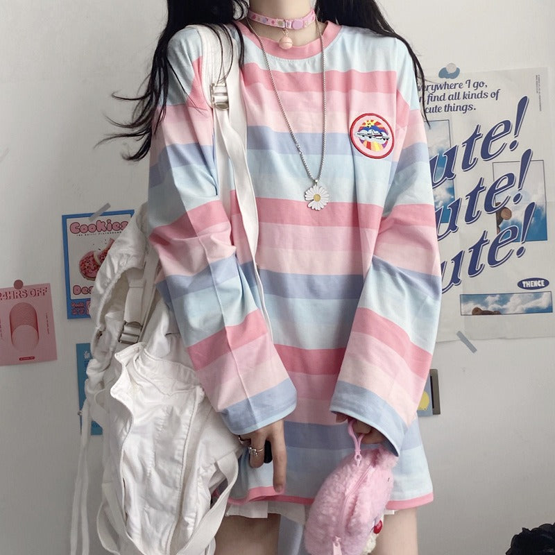 Striped Loose Long Sleeve T-shirt