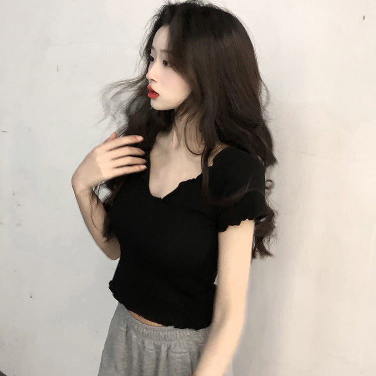 V-neck Crop Top