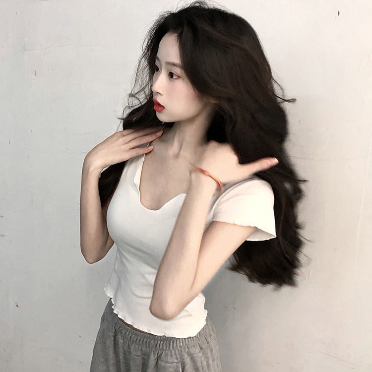 V-neck Crop Top