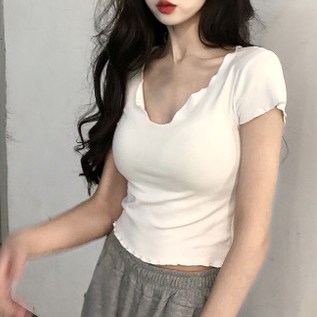 V-neck Crop Top
