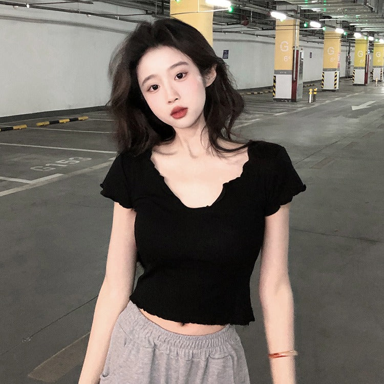 V-neck Crop Top.