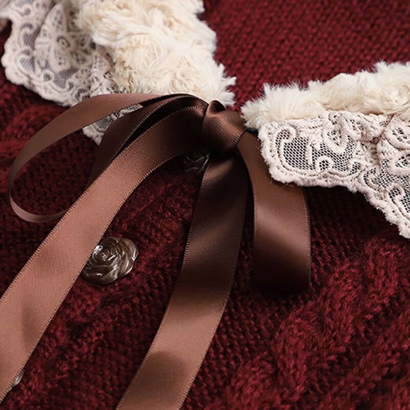 Vintage Red Crochet Cape
