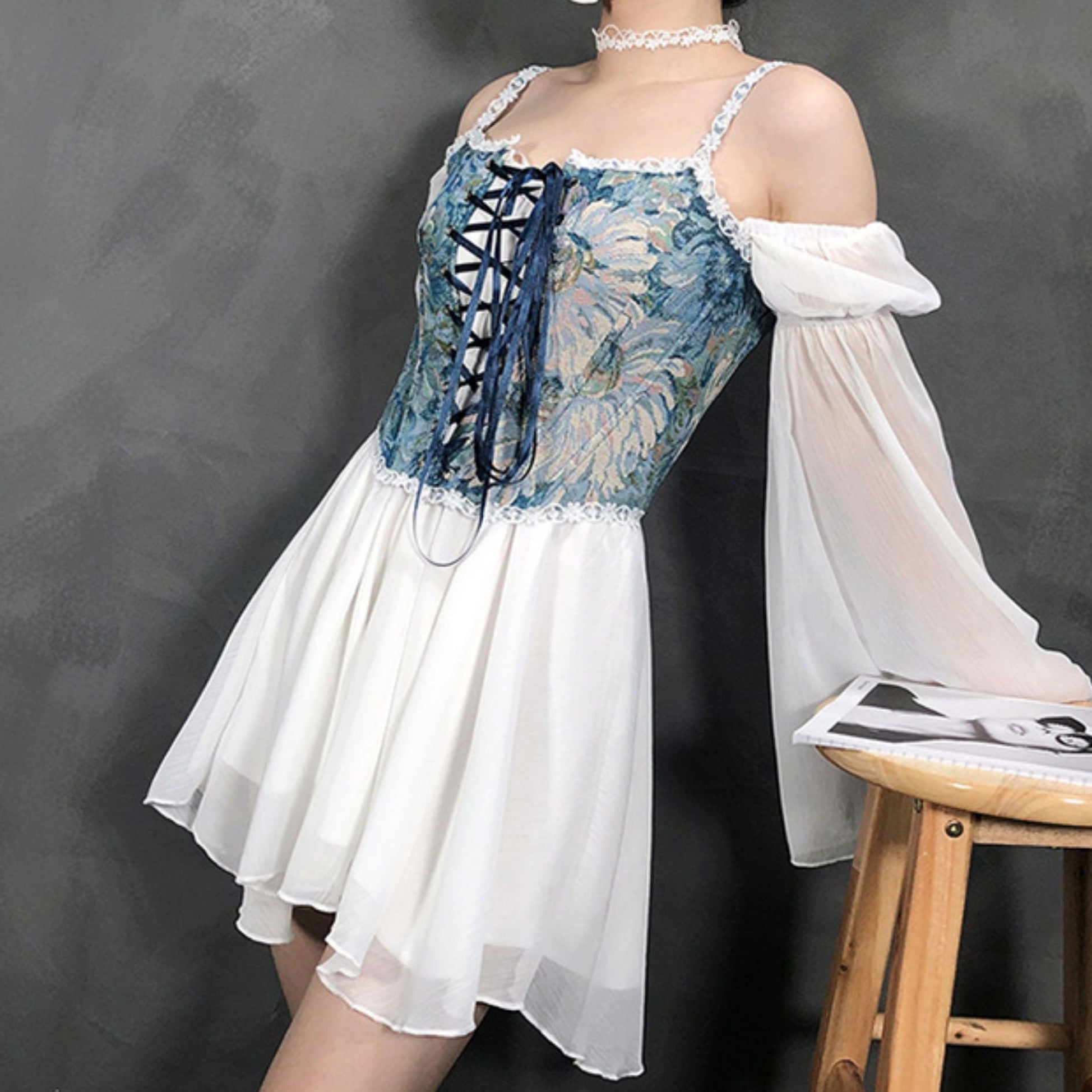 Vintage Jacquard Embroidered Corset