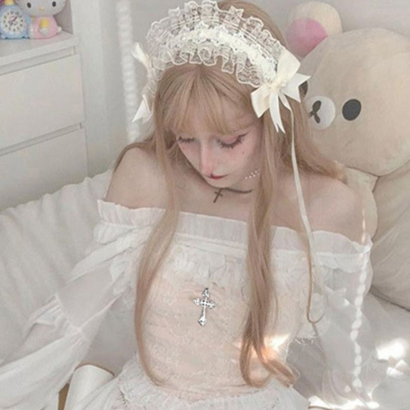 White Off Shoulder Sissy Dress
