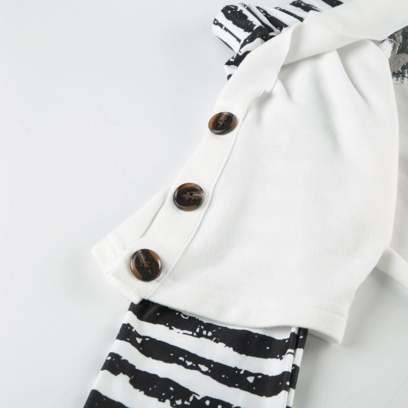 Abstract Striped Halter Off Shoulder Top