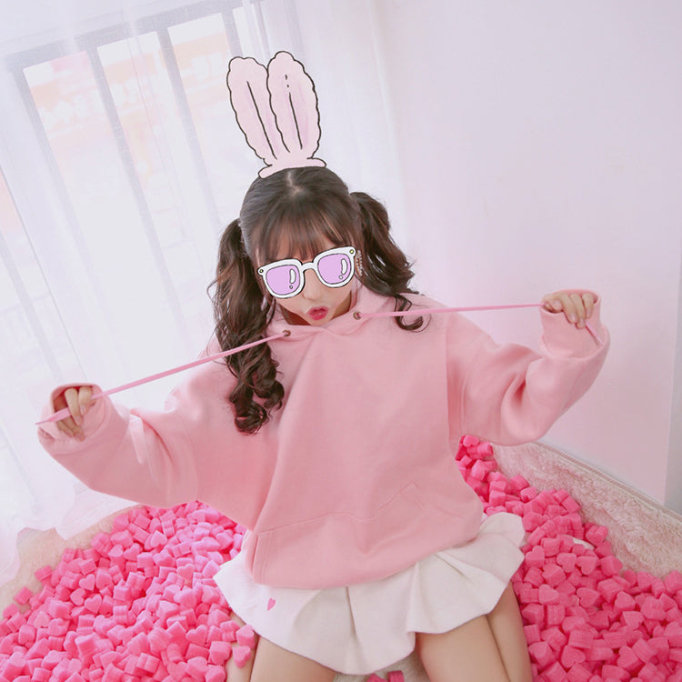 Cute Heart Fleece Femboy Hoodie