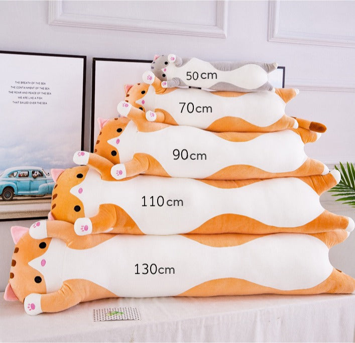 Soft Long Lying Cat Body Pillow