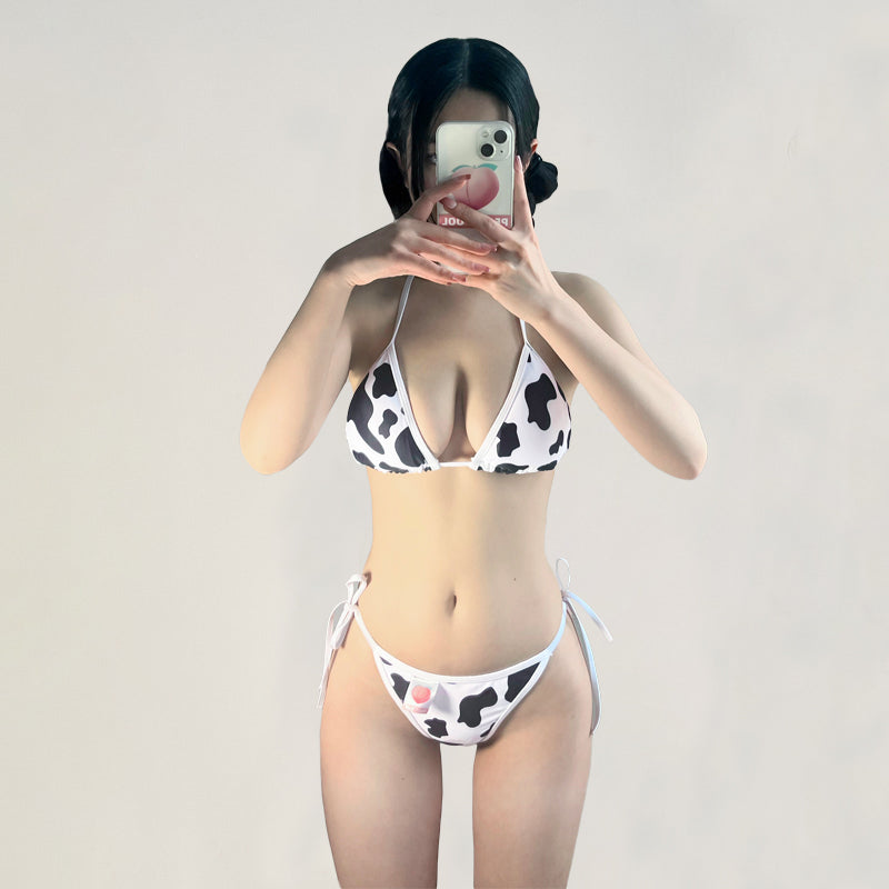 Sexy Cow Femboy Triangle Bikini
