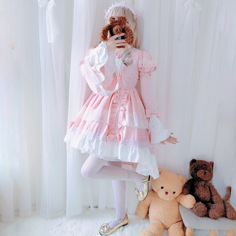 Lolita Tie Puff Femboy Dress.
