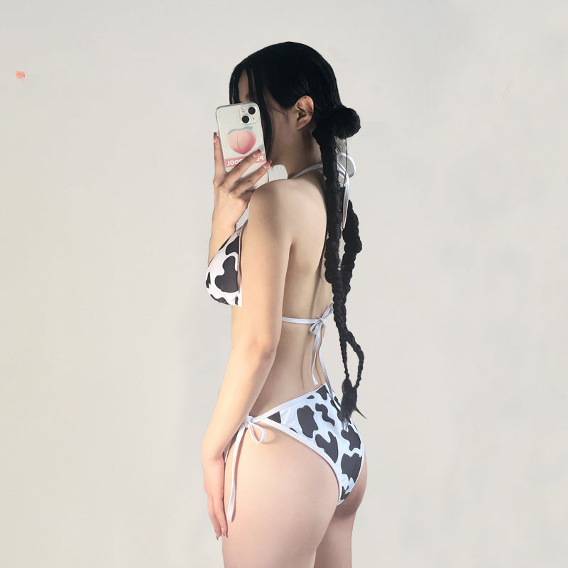 Sexy Cow Femboy Triangle Bikini