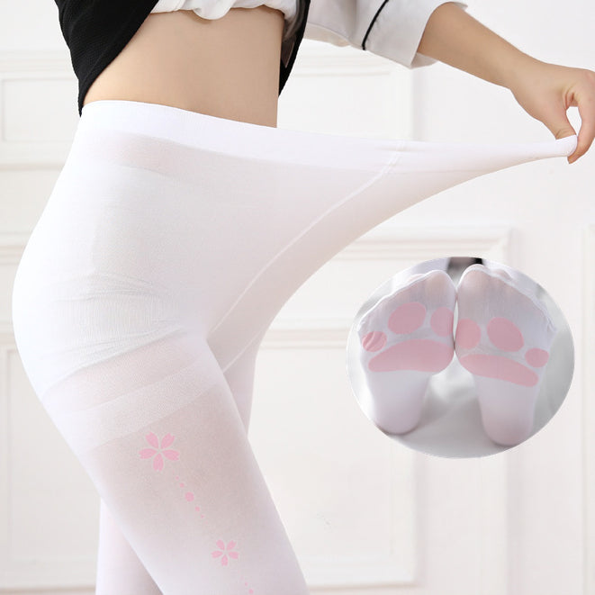 Cat Paw Cherry Pantyhose