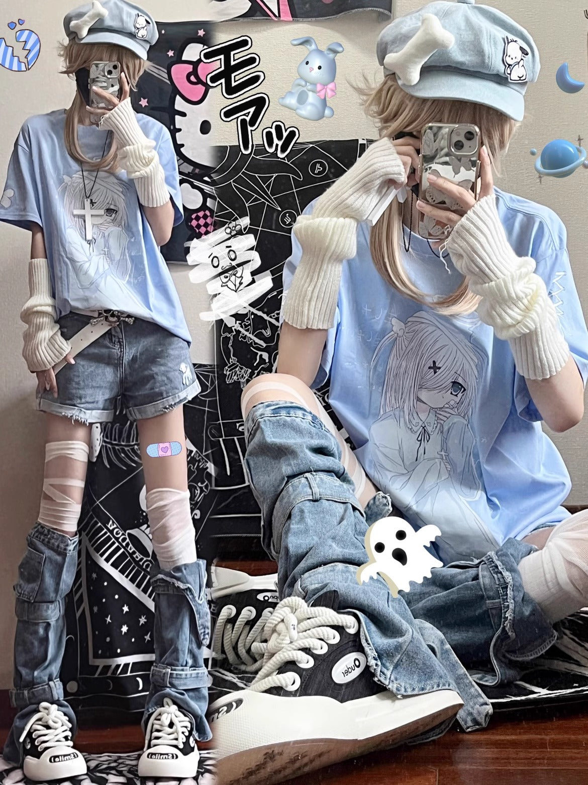 Dropped Shoulde Anime T-shirt