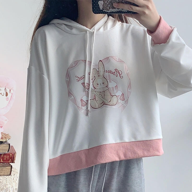 Sweet Bunny Cake Short Hoodie