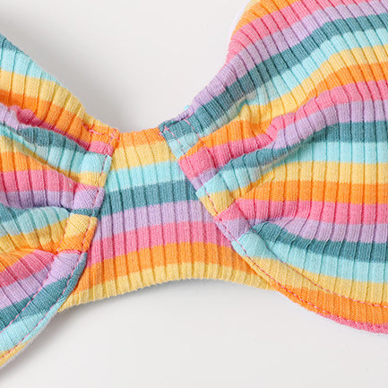 Rainbow Stripe Swimsuit 3 Pieces