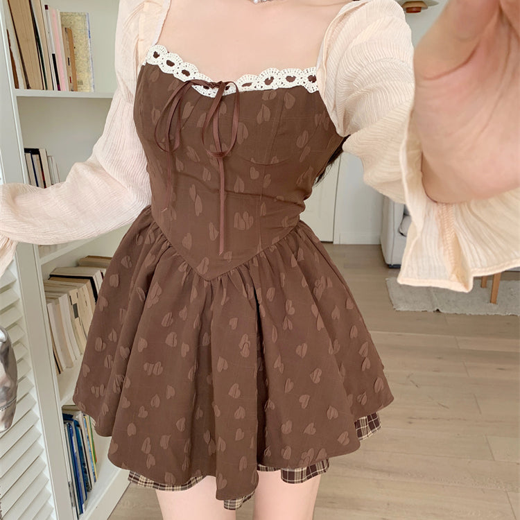Retro Bow Hearts Princess Dress.