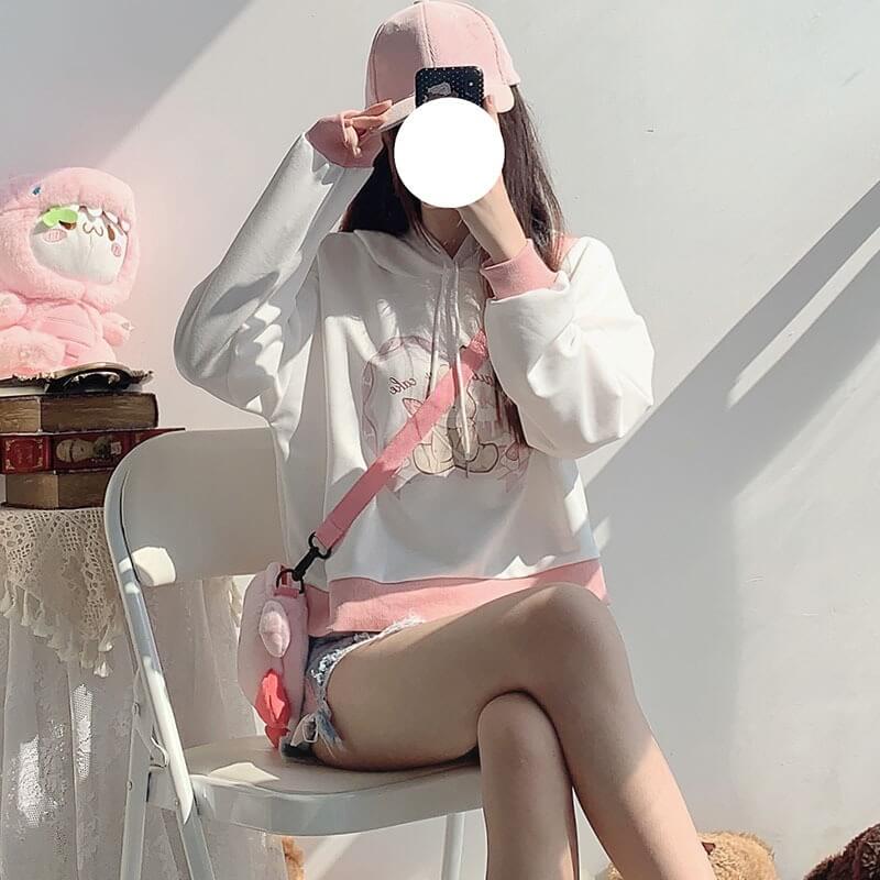 Sweet Bunny Cake Short Hoodie