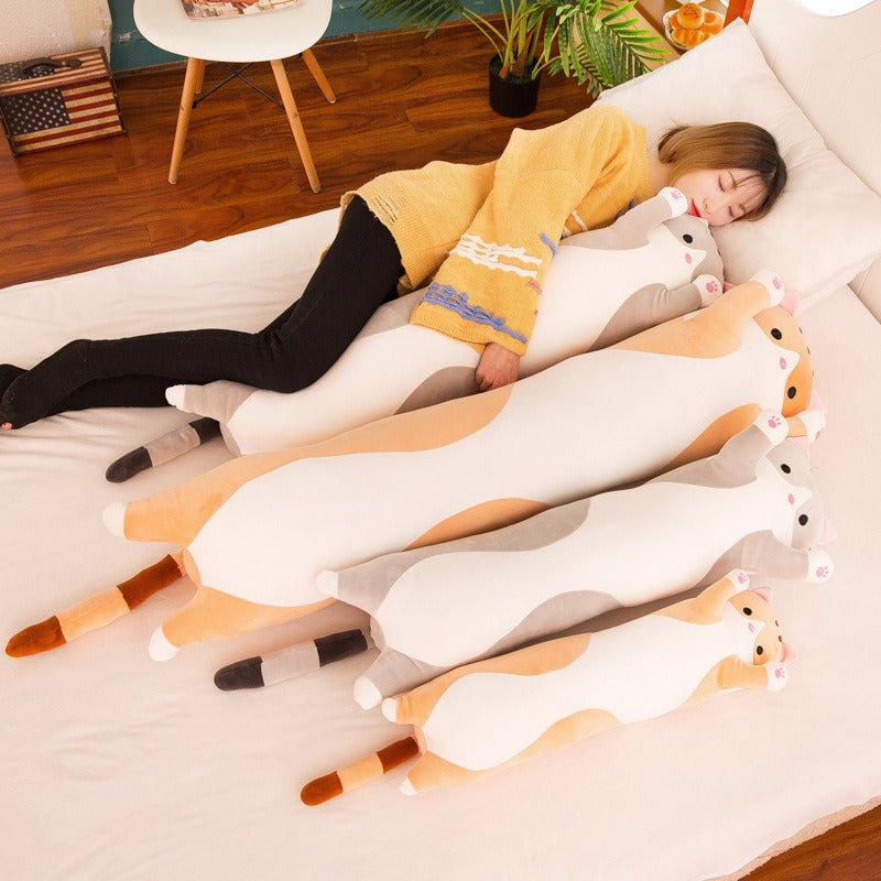 Soft Long Lying Cat Body Pillow